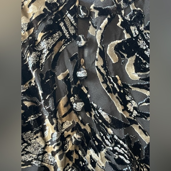 Women’s Badgley Mischa Velvet Burnout Silk Dress Beaded Size 10 Fairy Grunge - Picture 4 of 10